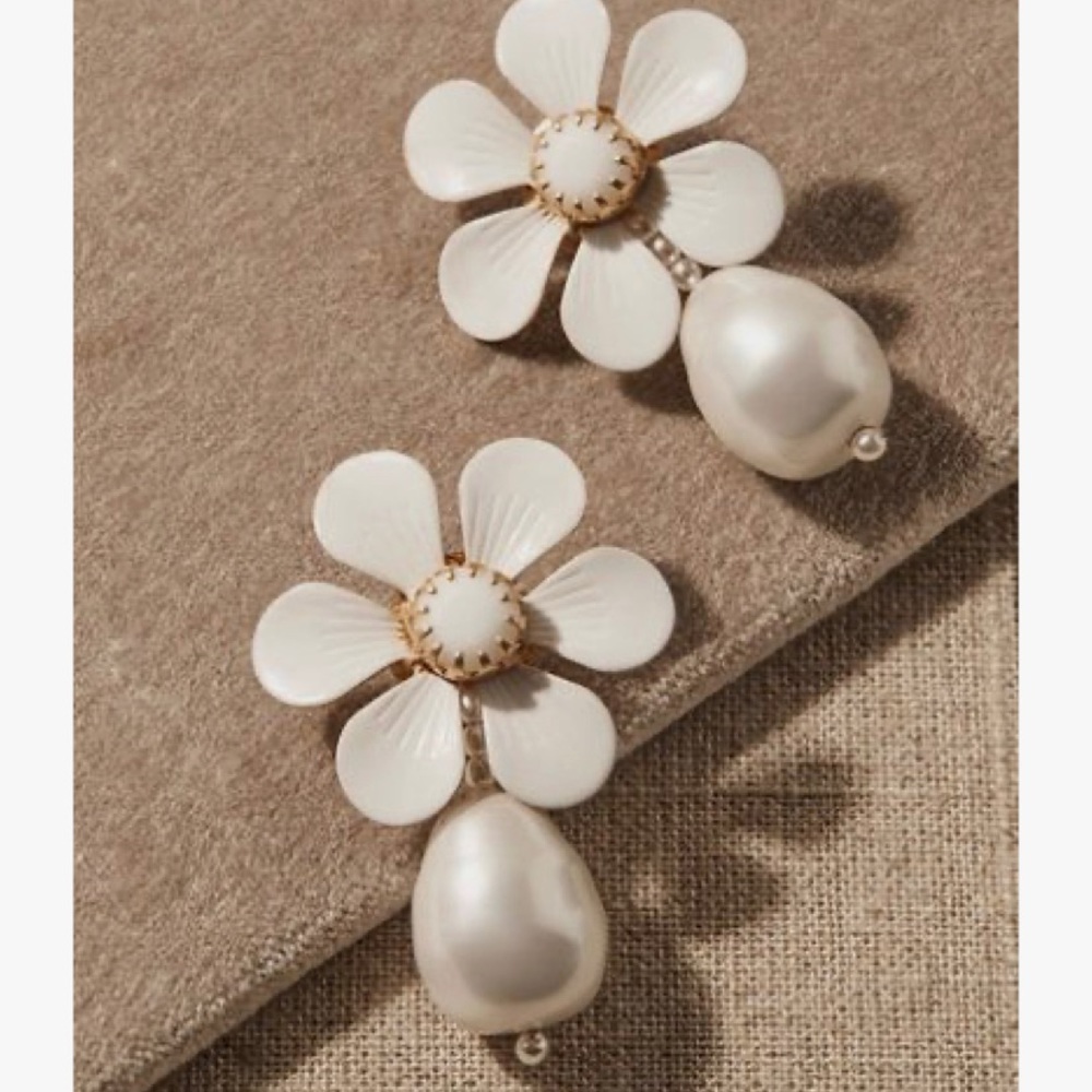 BHLDN Frais Earring (Anthro flower pearl drop)